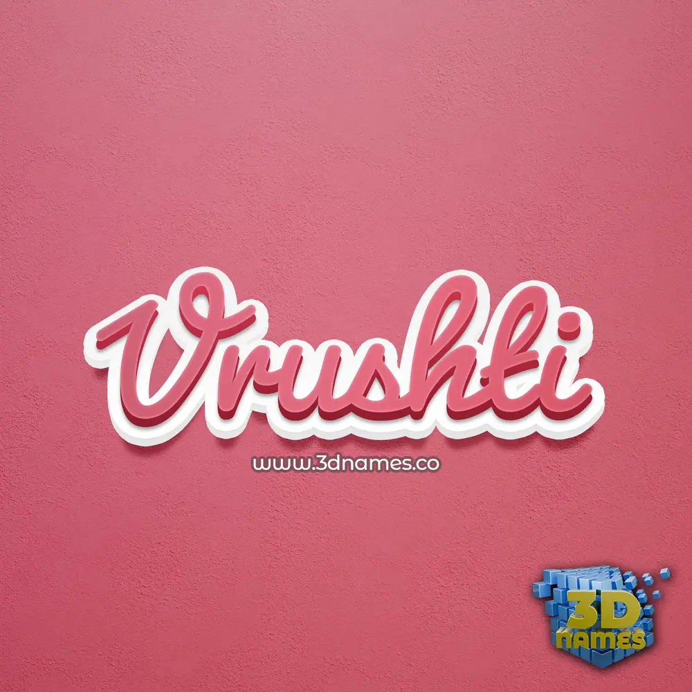 vrushti in Red Scribble style - 3D name wallpaper
