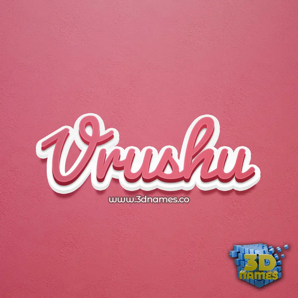 vrushu in Red Scribble style - 3D name wallpaper