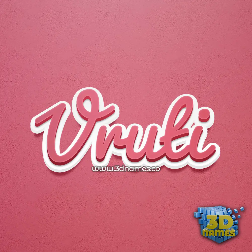 vruti in Red Scribble style - 3D name wallpaper