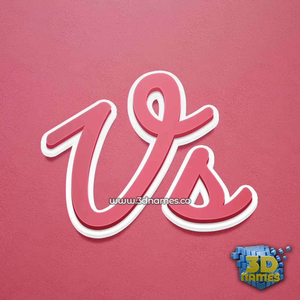 vs in Red Scribble style - 3D name wallpaper
