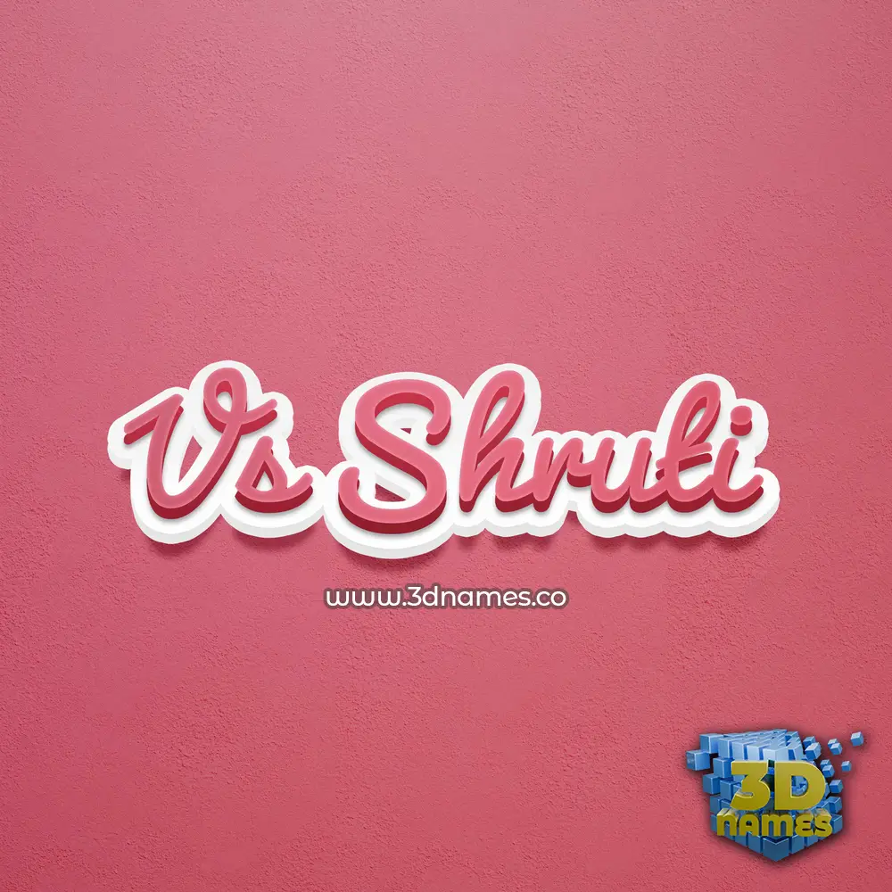 vs shruti in Red Scribble style - 3D name wallpaper