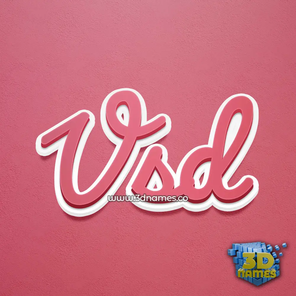 vsd in Red Scribble style - 3D name wallpaper
