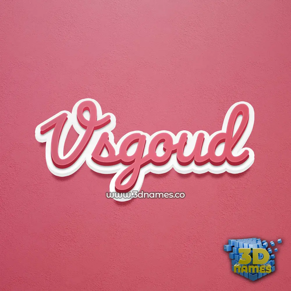 vsgoud in Red Scribble style - 3D name wallpaper