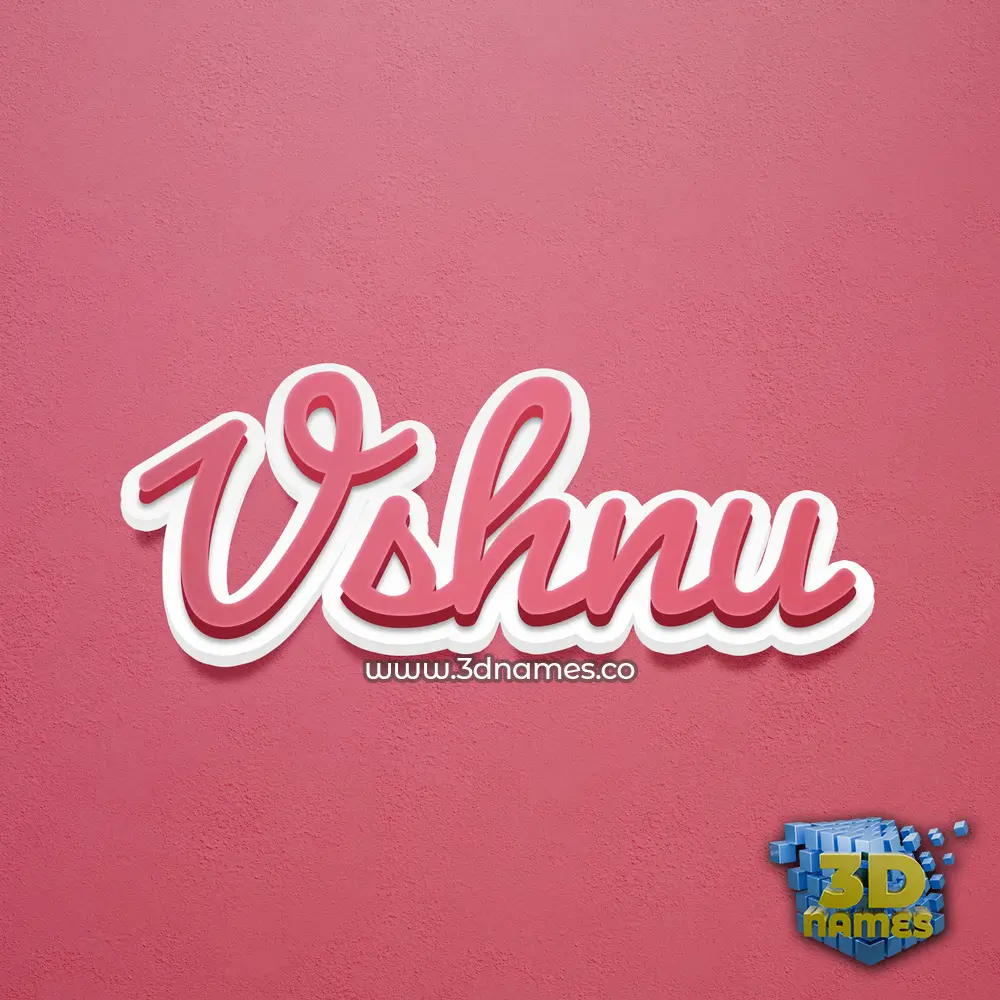 vshnu in Red Scribble style - 3D name wallpaper