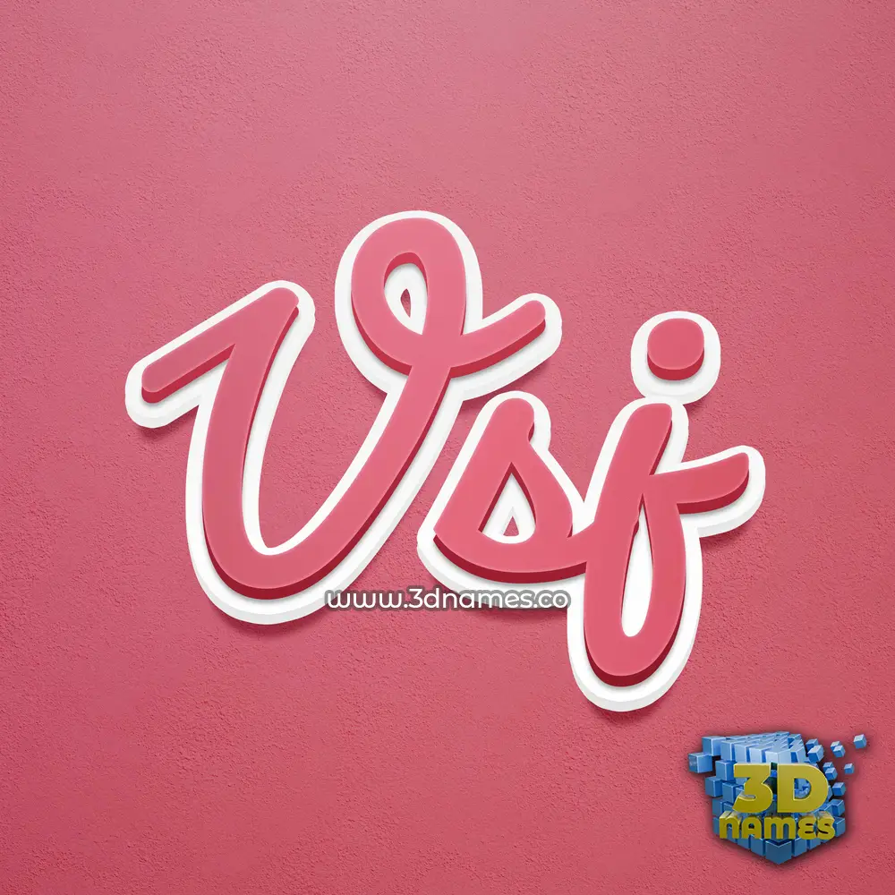 vsj in Red Scribble style - 3D name wallpaper