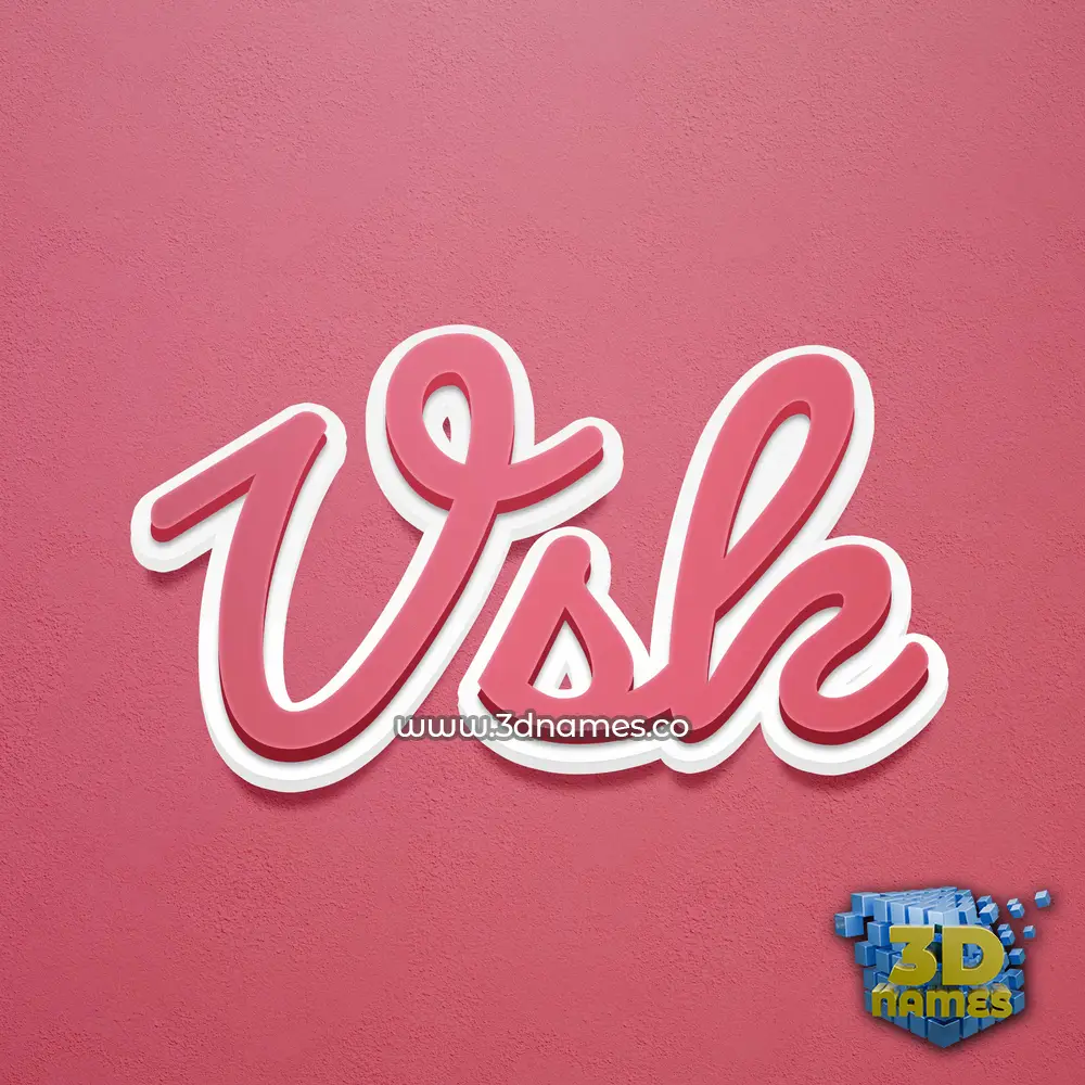 vsk in Red Scribble style - 3D name wallpaper