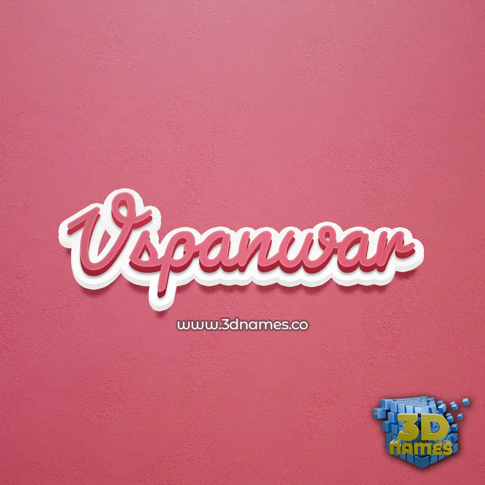 vspanwar in Red Scribble style - 3D name wallpaper