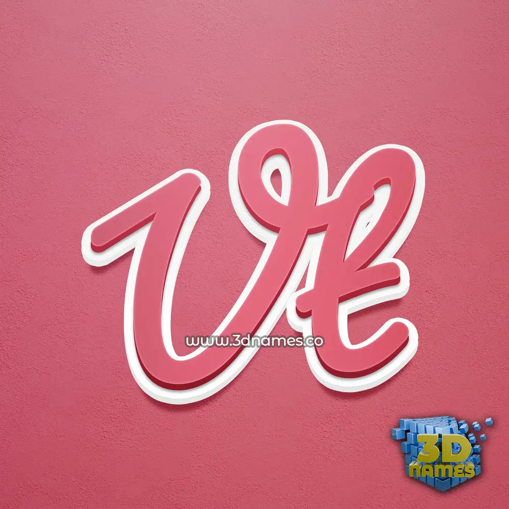 vt in Red Scribble style - 3D name wallpaper