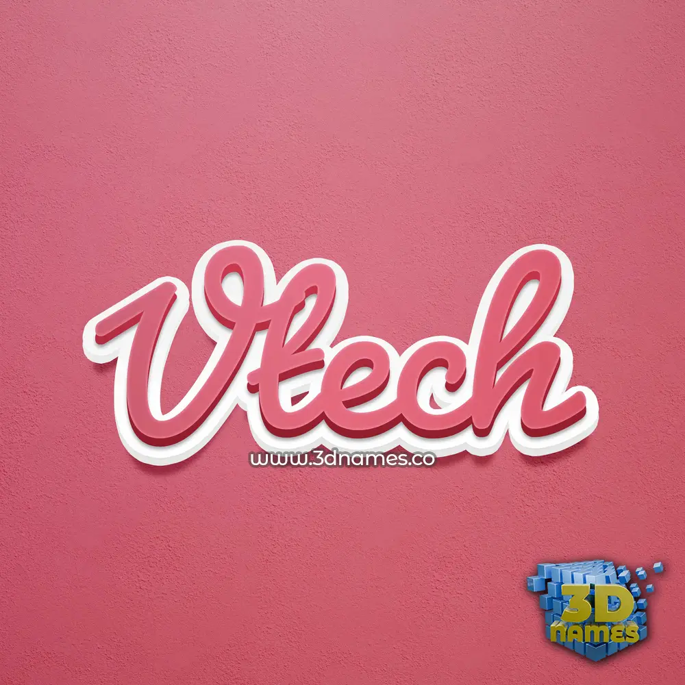 vtech in Red Scribble style - 3D name wallpaper