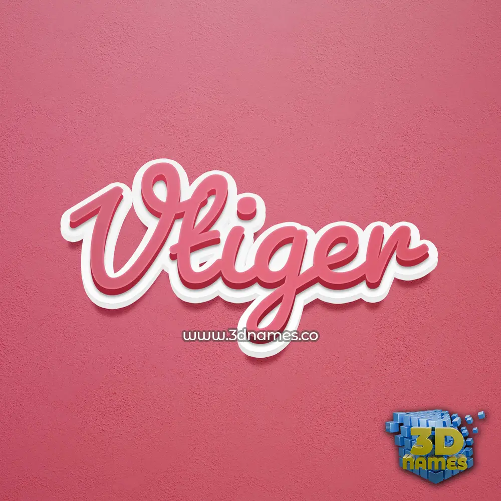 vtiger in Red Scribble style - 3D name wallpaper