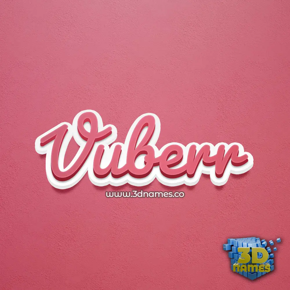 vuberr in Red Scribble style - 3D name wallpaper