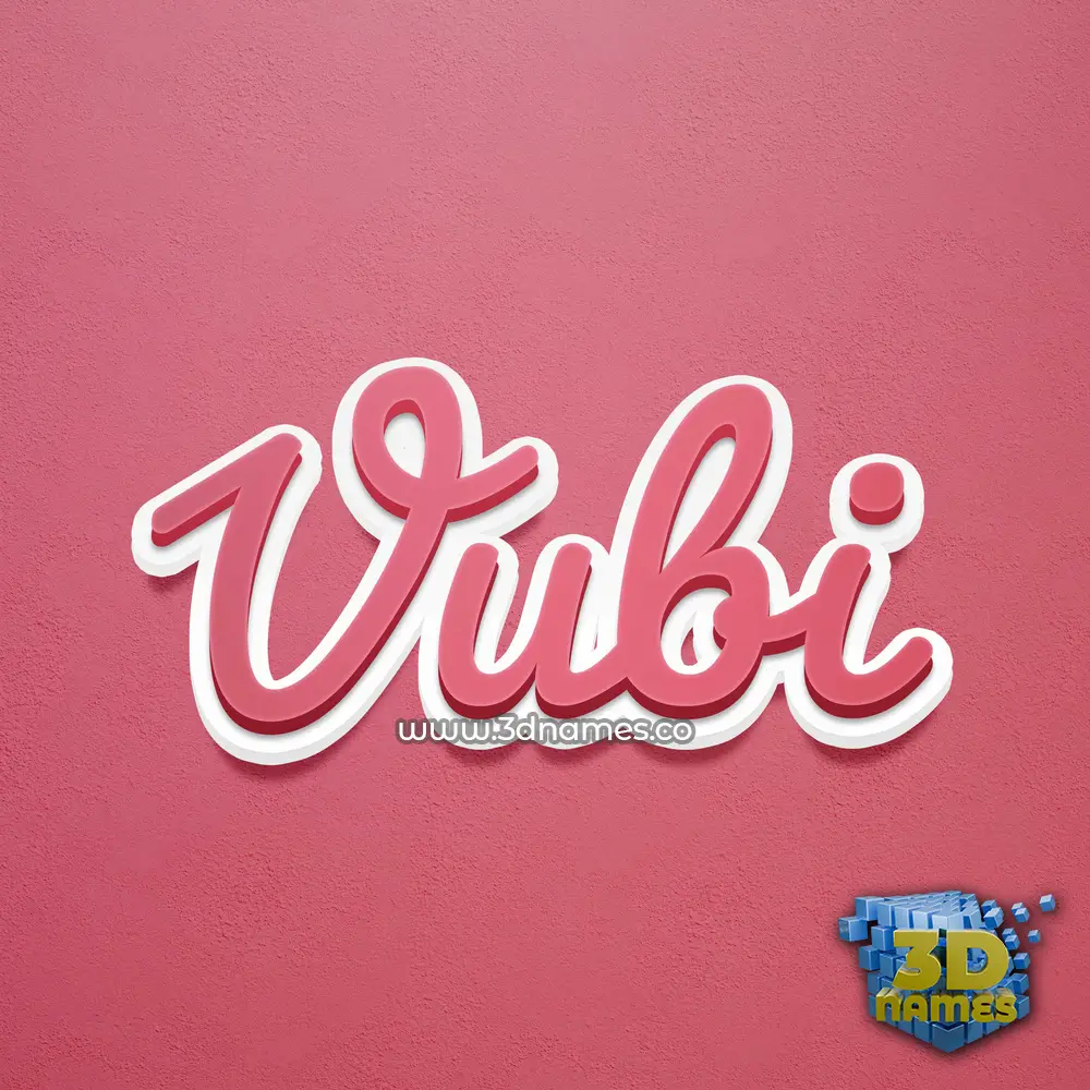 vubi in Red Scribble style - 3D name wallpaper