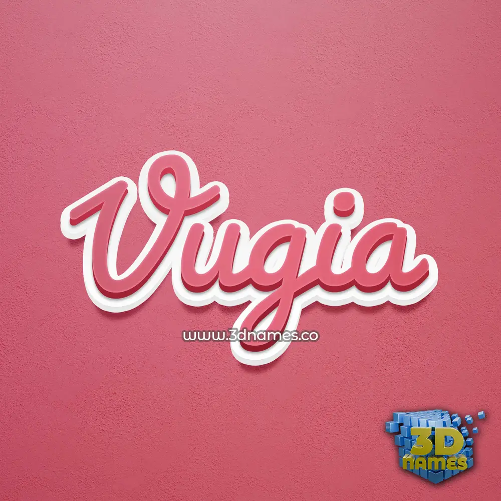 vugia in Red Scribble style - 3D name wallpaper