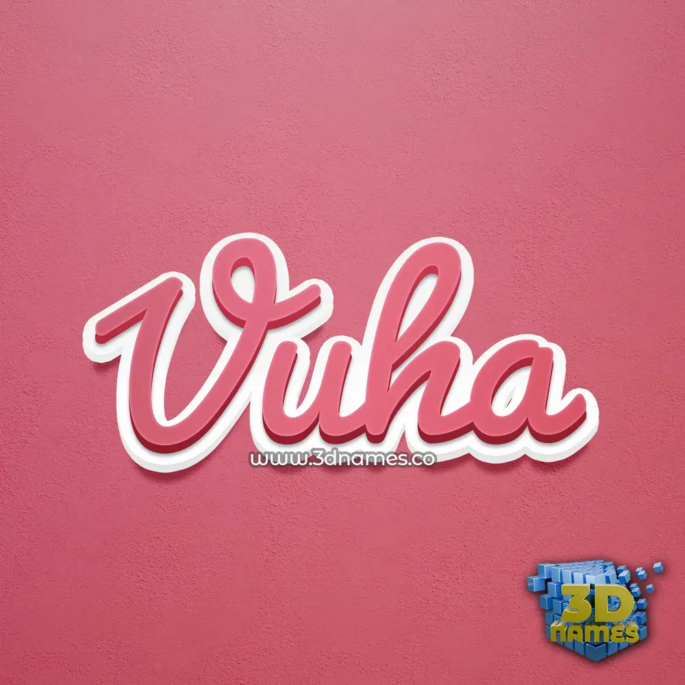 vuha in Red Scribble style - 3D name wallpaper