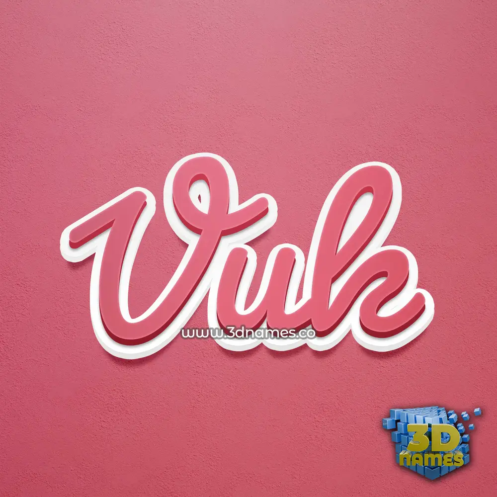 vuk in Red Scribble style - 3D name wallpaper