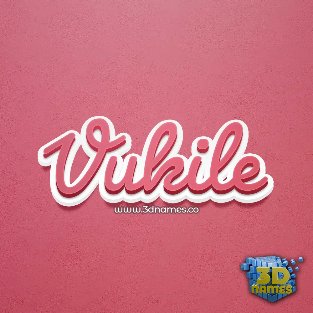 vukile in Red Scribble style - 3D name wallpaper