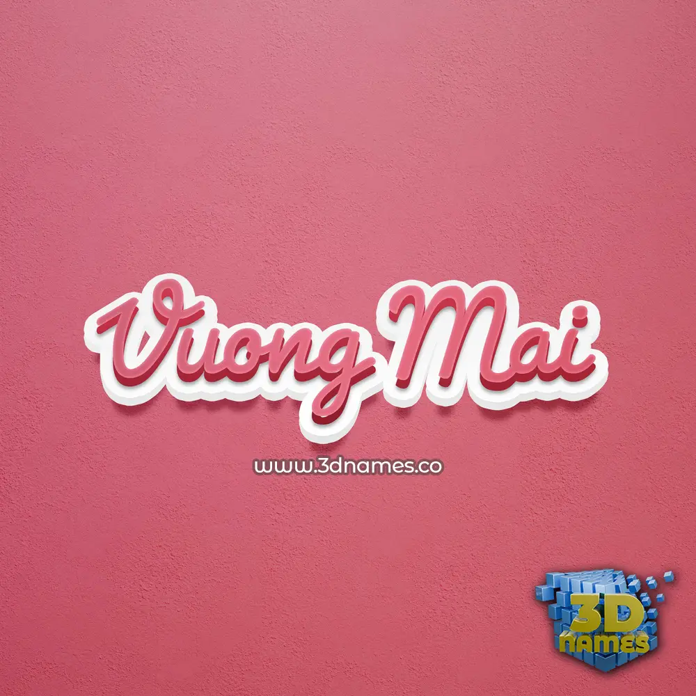 vuong mai in Red Scribble style - 3D name wallpaper