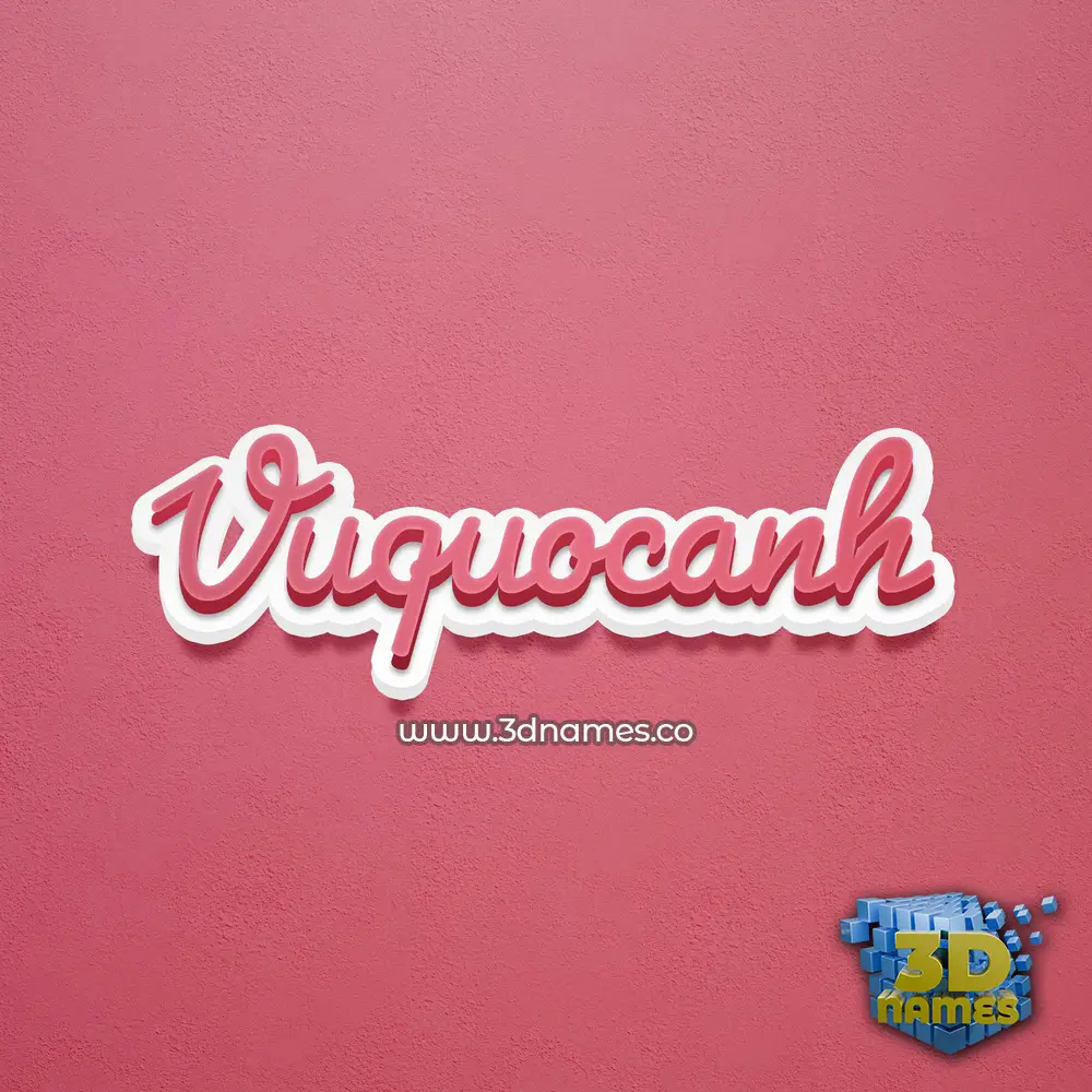 vuquocanh in Red Scribble style - 3D name wallpaper