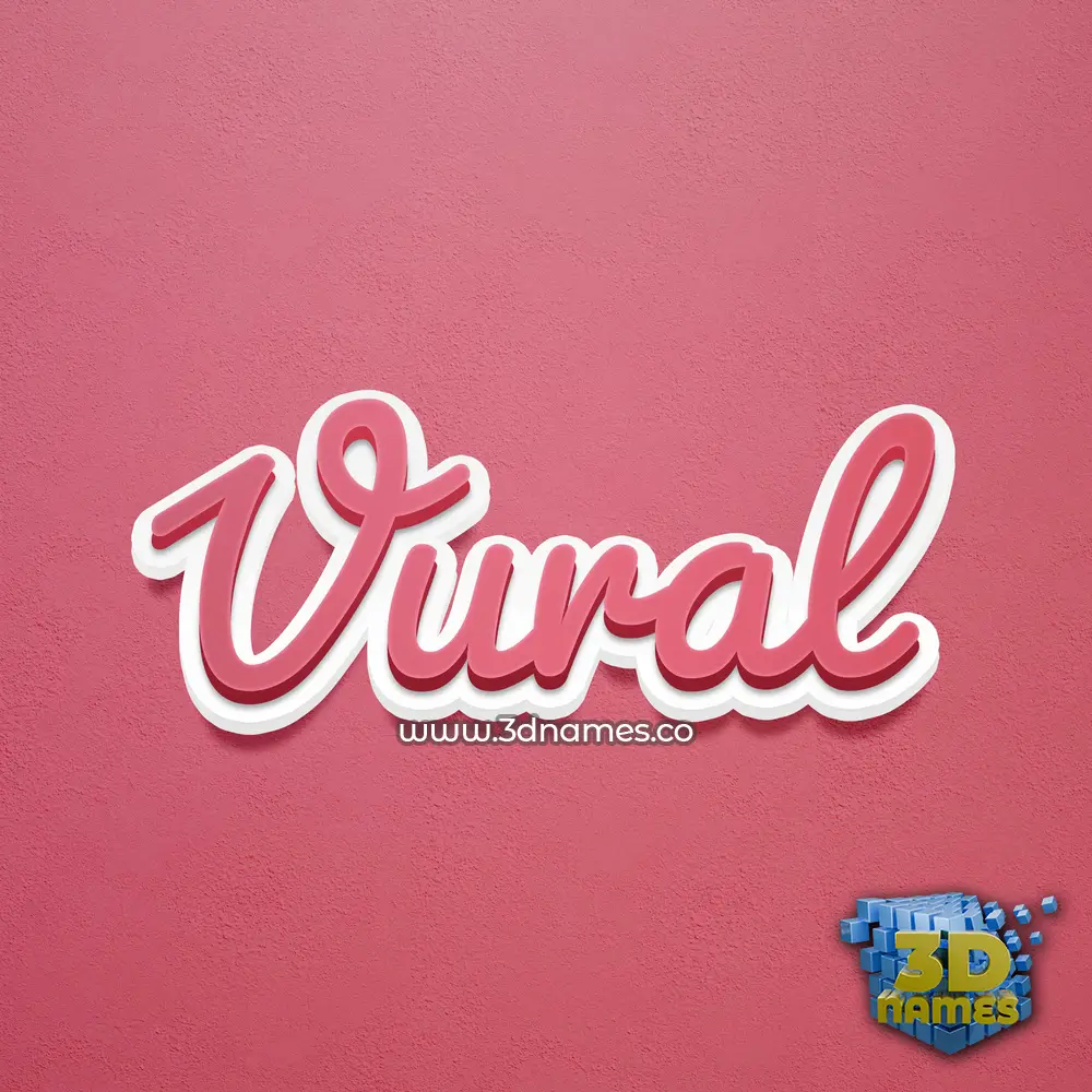 vural in Red Scribble style - 3D name wallpaper