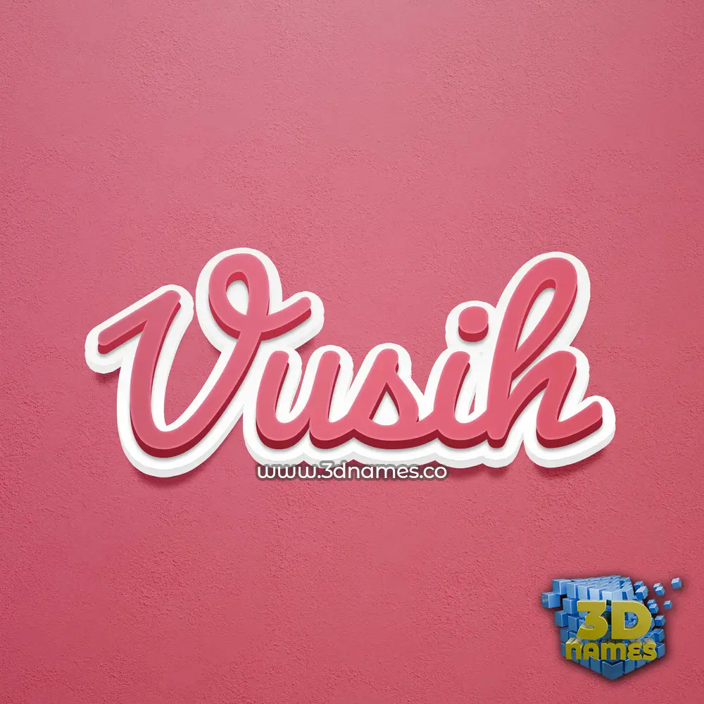 vusih in Red Scribble style - 3D name wallpaper