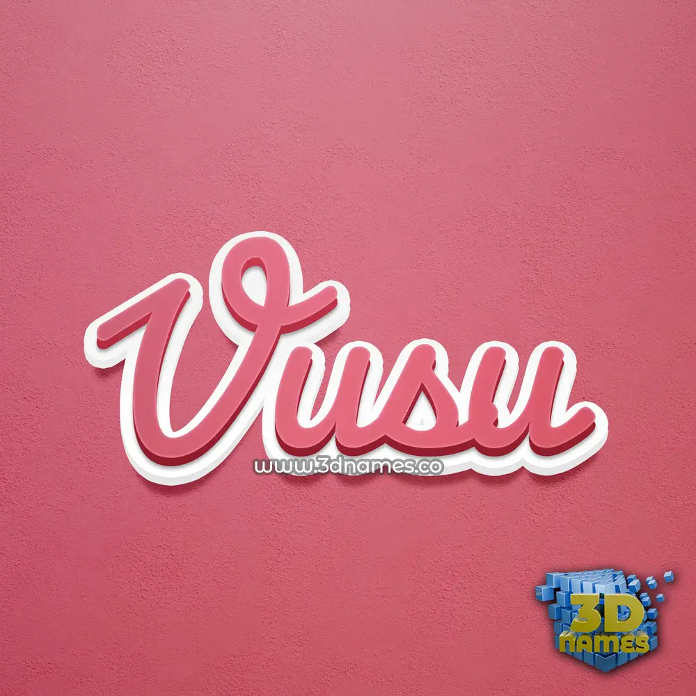 vusu in Red Scribble style - 3D name wallpaper