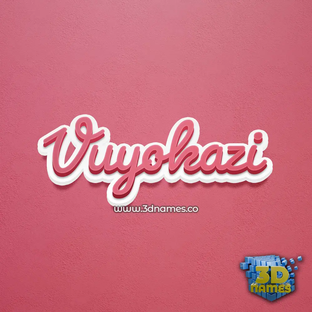 vuyokazi in Red Scribble style - 3D name wallpaper