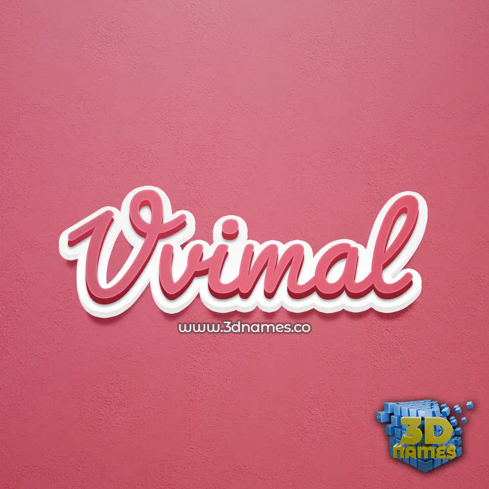 vvimal in Red Scribble style - 3D name wallpaper