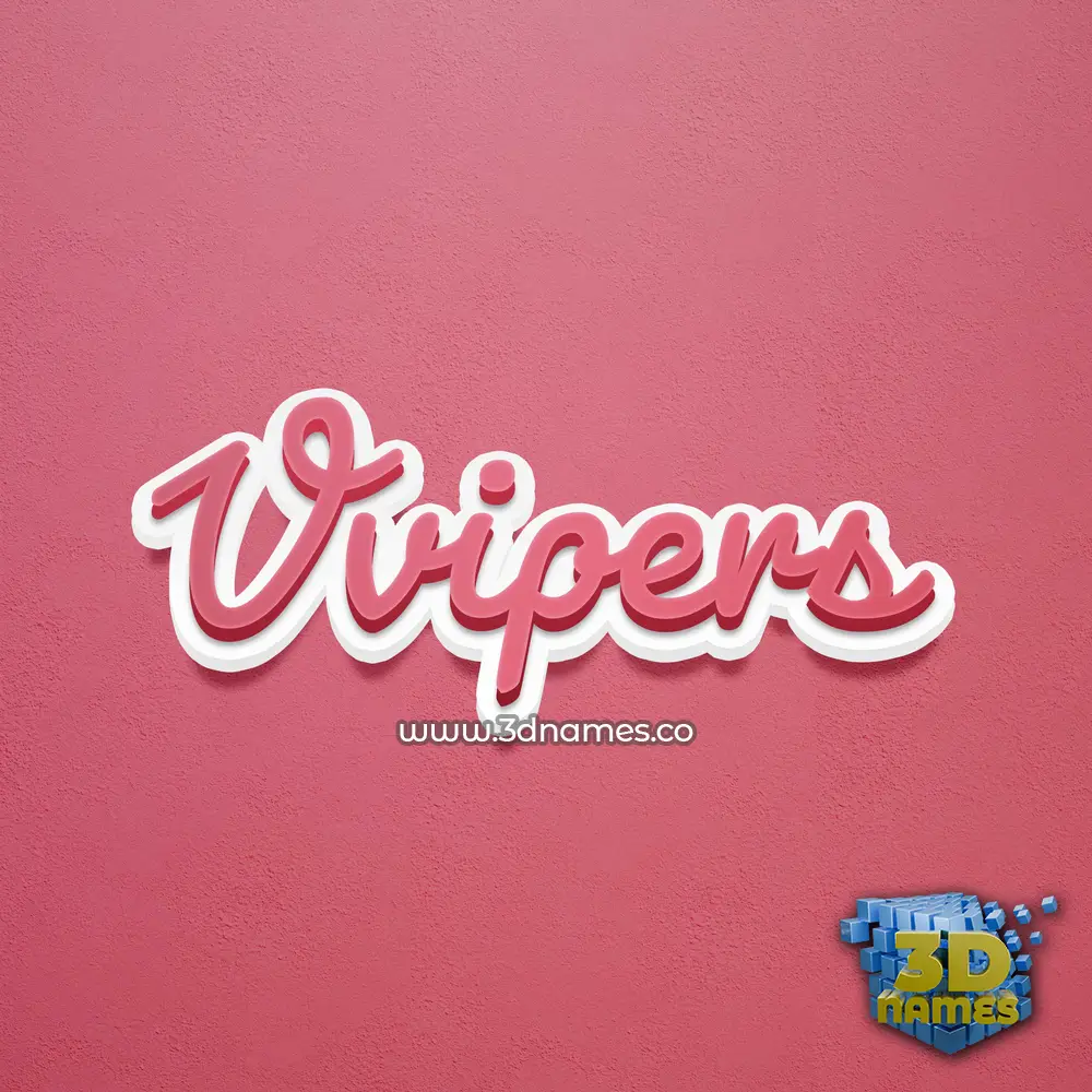 vvipers in Red Scribble style - 3D name wallpaper