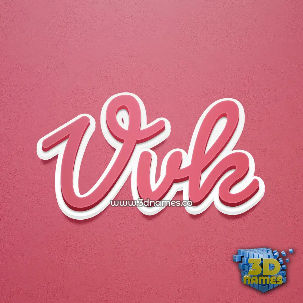 vvk in Red Scribble style - 3D name wallpaper