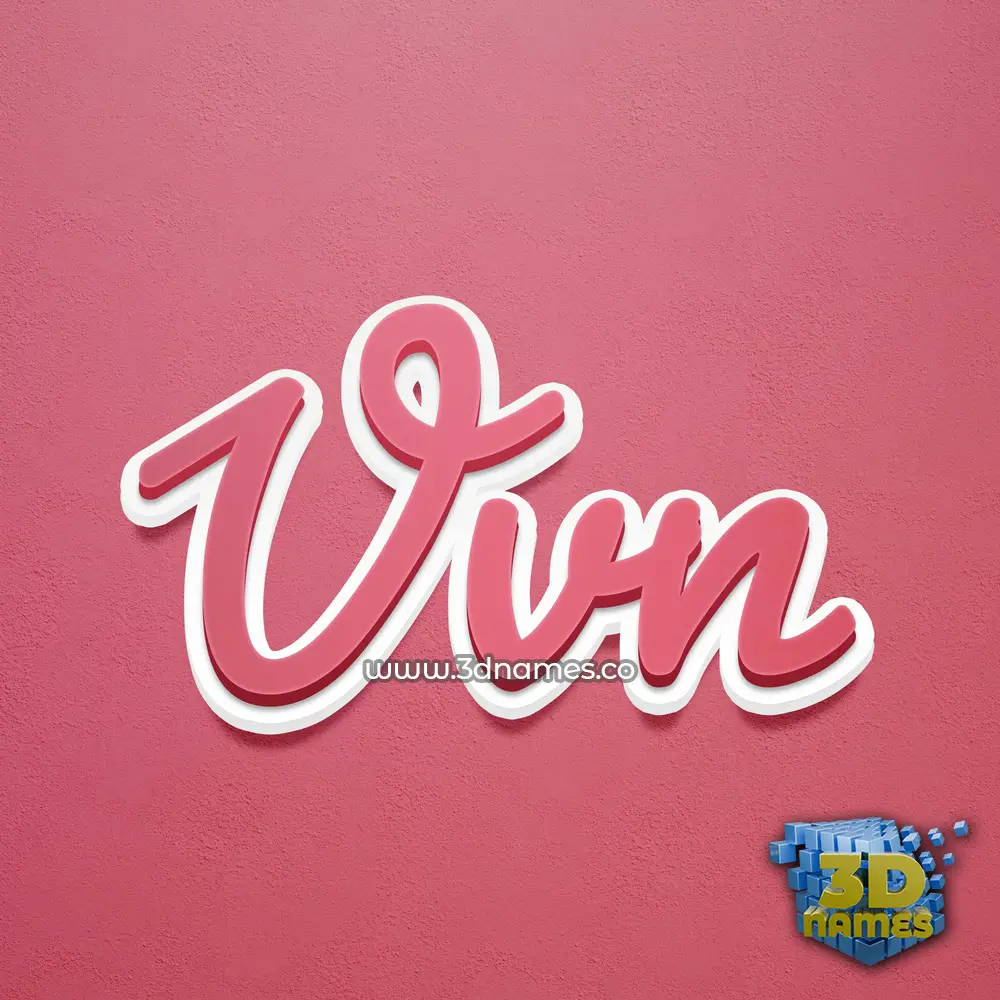 vvn in Red Scribble style - 3D name wallpaper