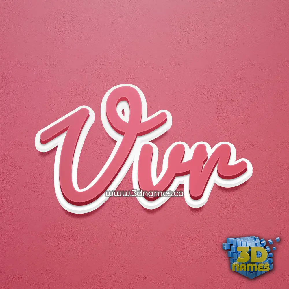 vvr in Red Scribble style - 3D name wallpaper