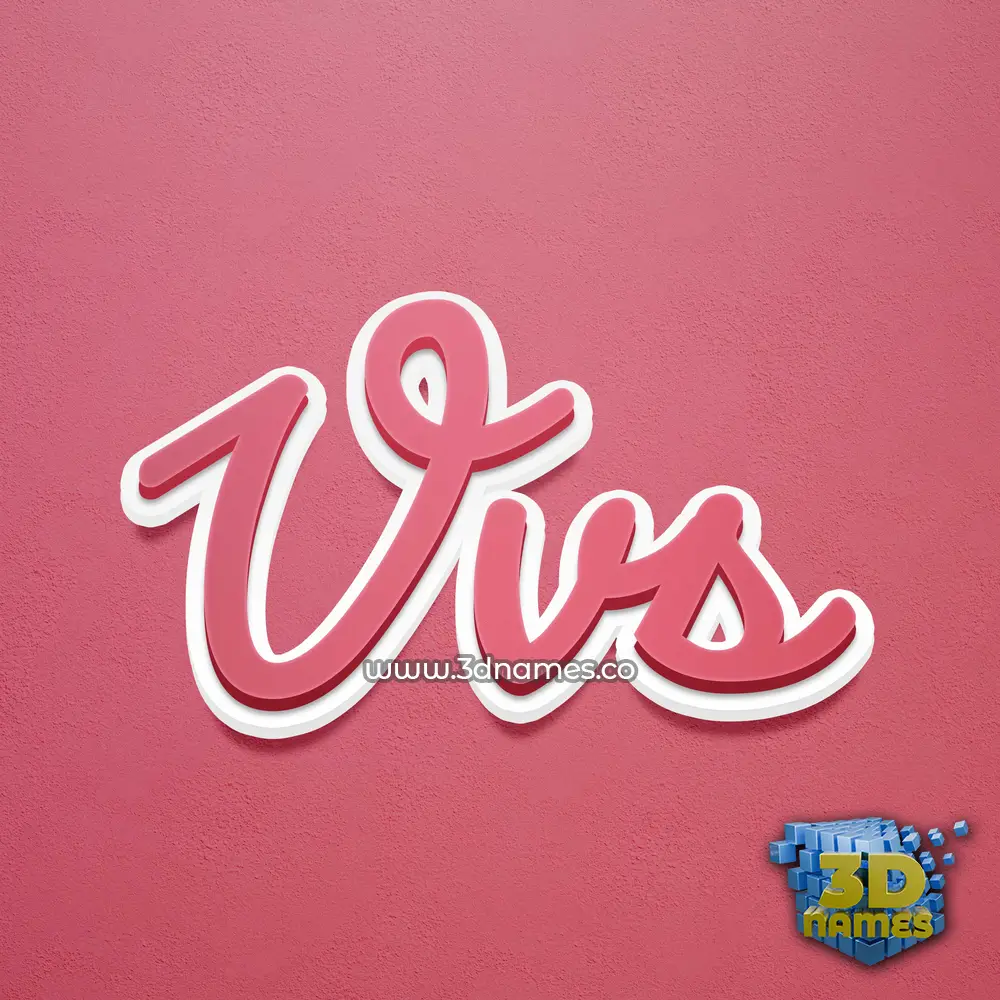 vvs in Red Scribble style - 3D name wallpaper