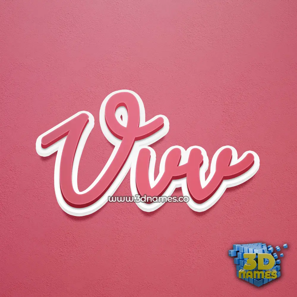 vvv in Red Scribble style - 3D name wallpaper