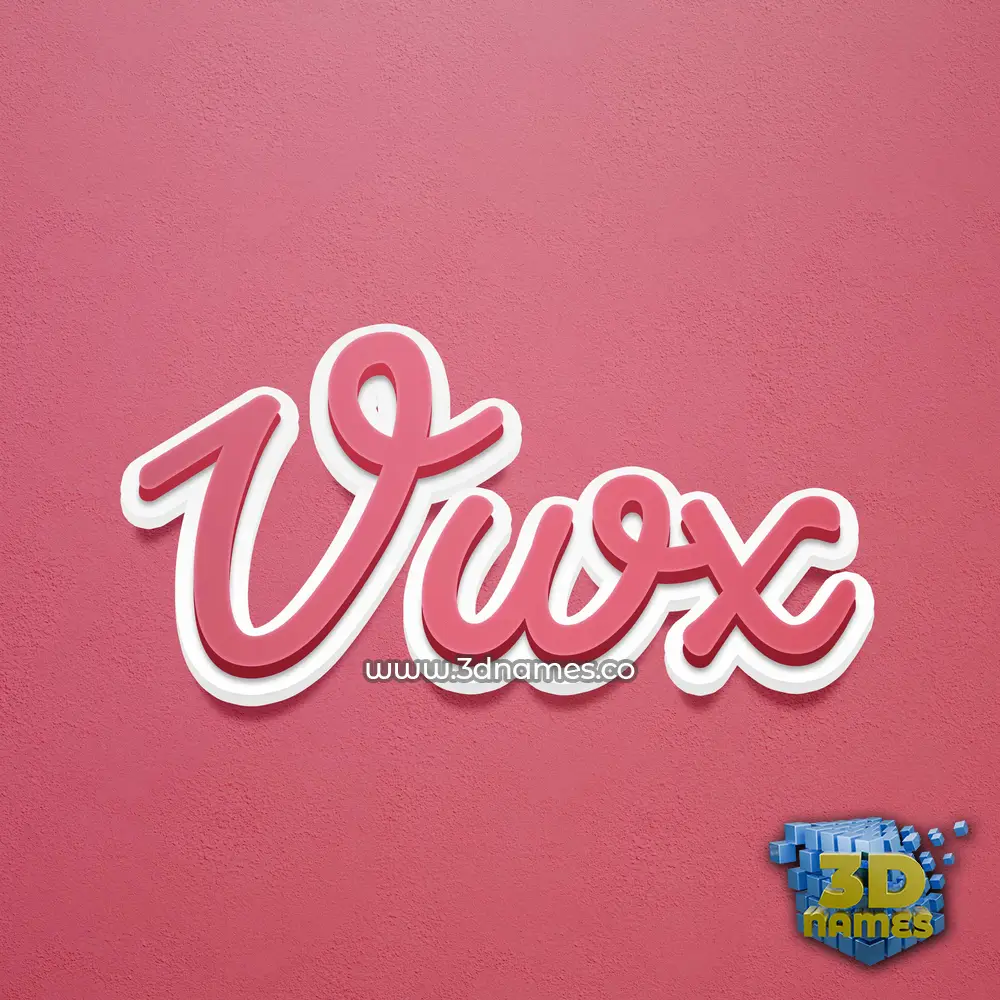 vwx in Red Scribble style - 3D name wallpaper