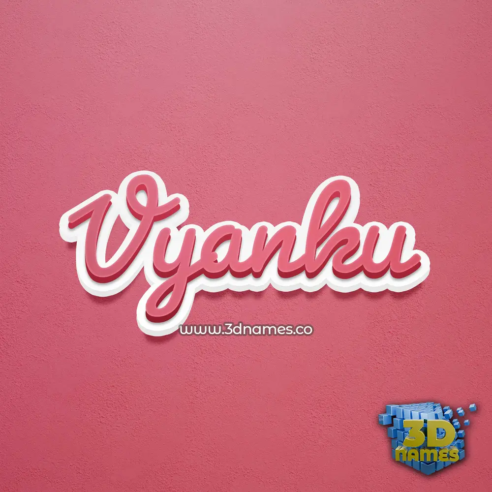 vyanku in Red Scribble style - 3D name wallpaper