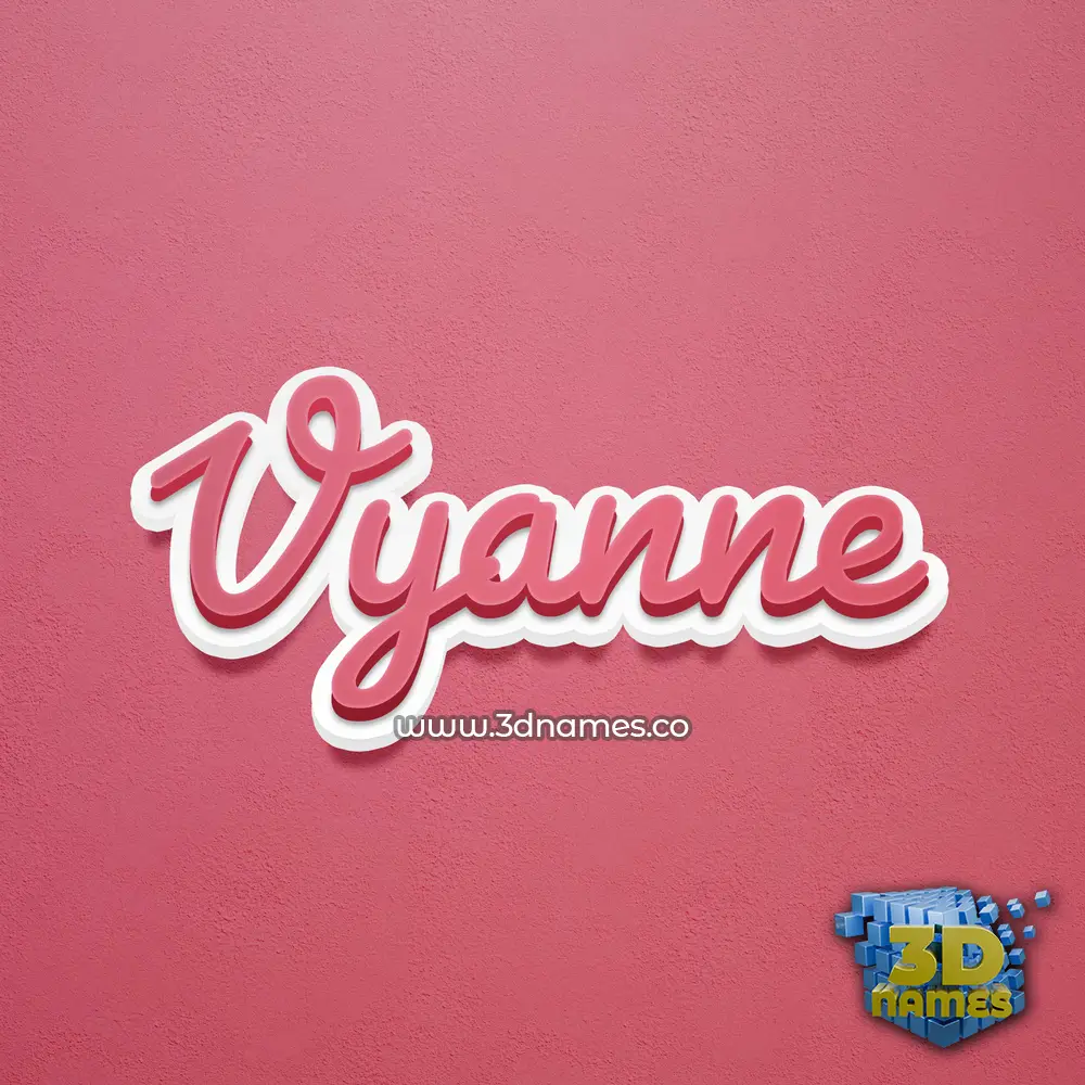 vyanne in Red Scribble style - 3D name wallpaper