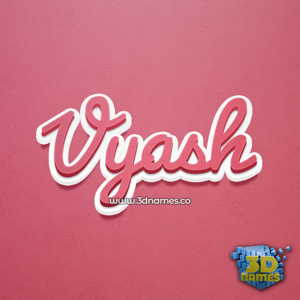 vyash in Red Scribble style - 3D name wallpaper