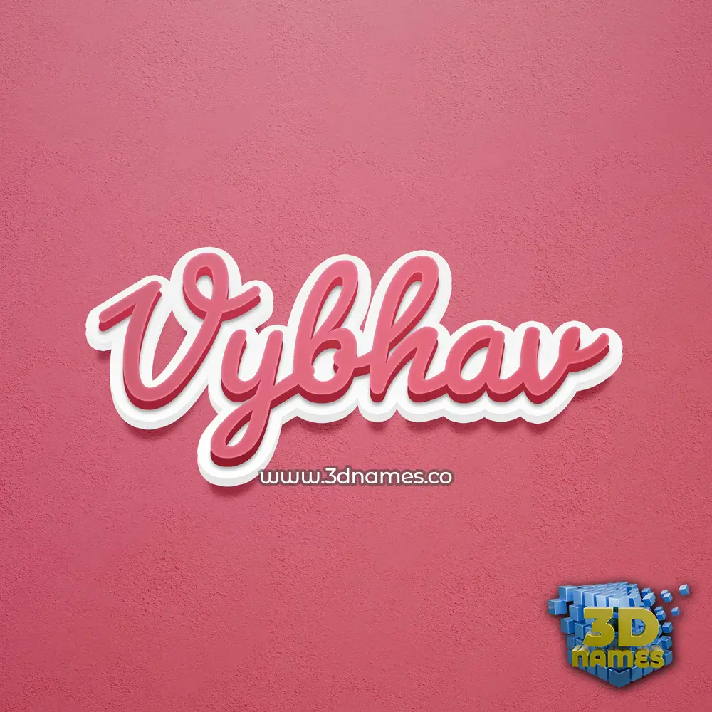 vybhav in Red Scribble style - 3D name wallpaper