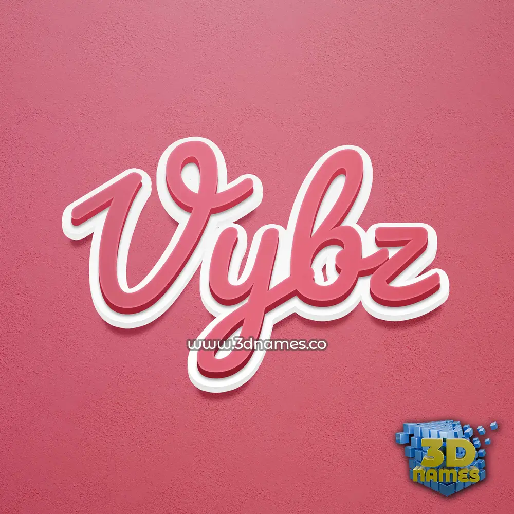 vybz in Red Scribble style - 3D name wallpaper