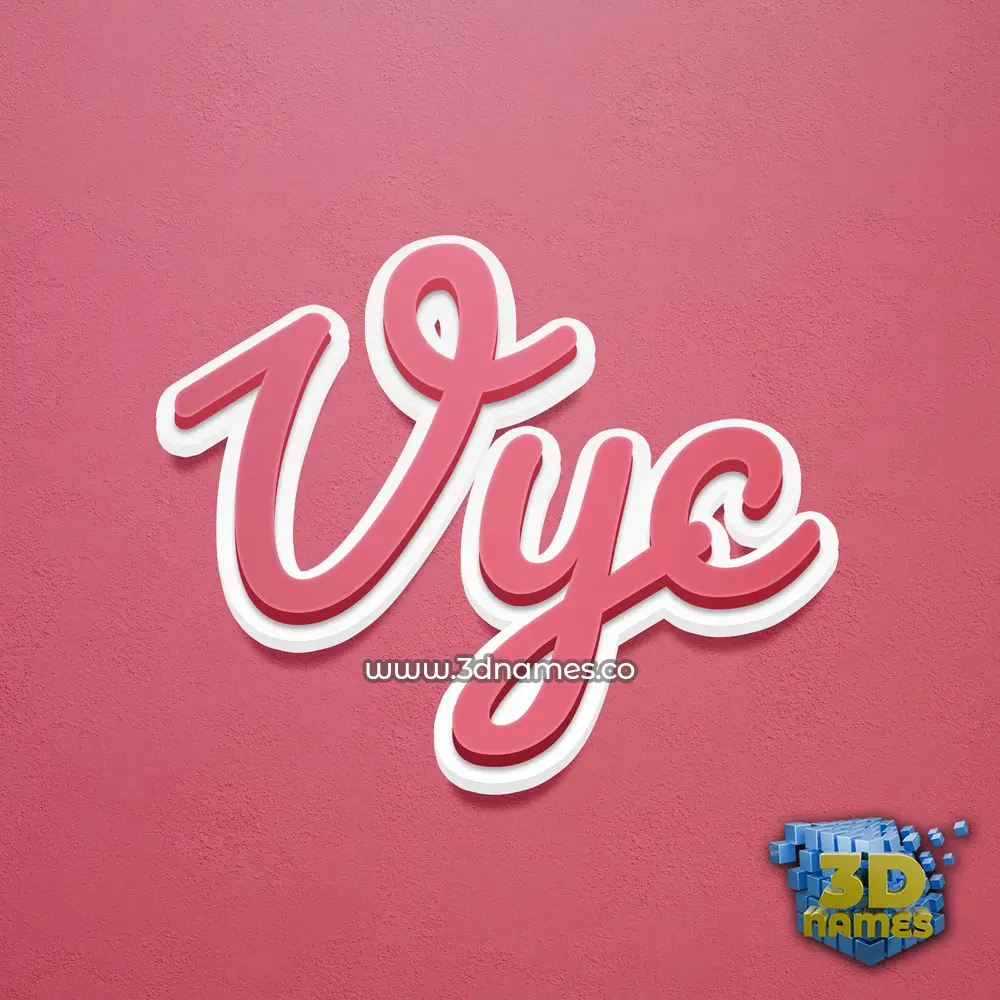 vyc in Red Scribble style - 3D name wallpaper