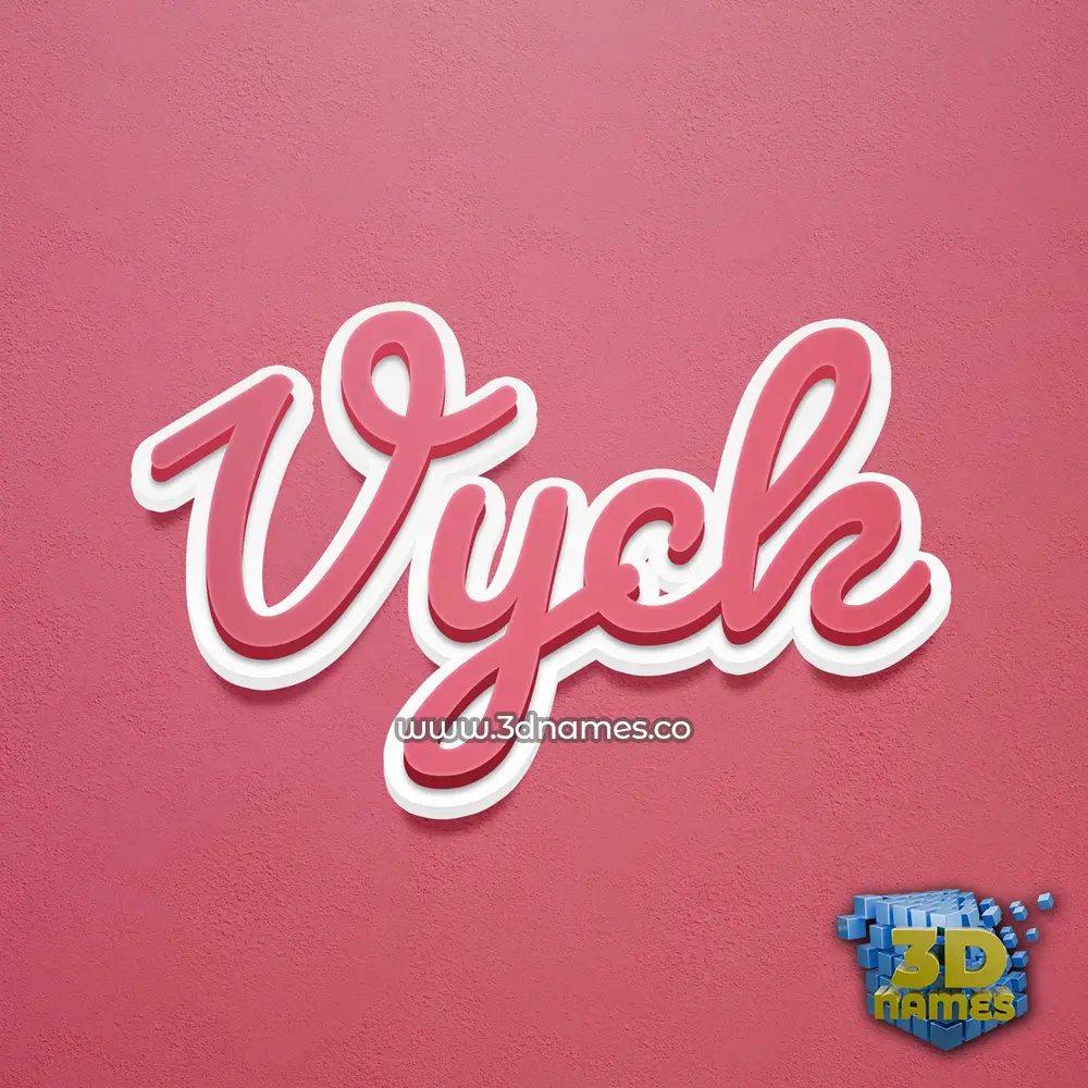 vyck in Red Scribble style - 3D name wallpaper