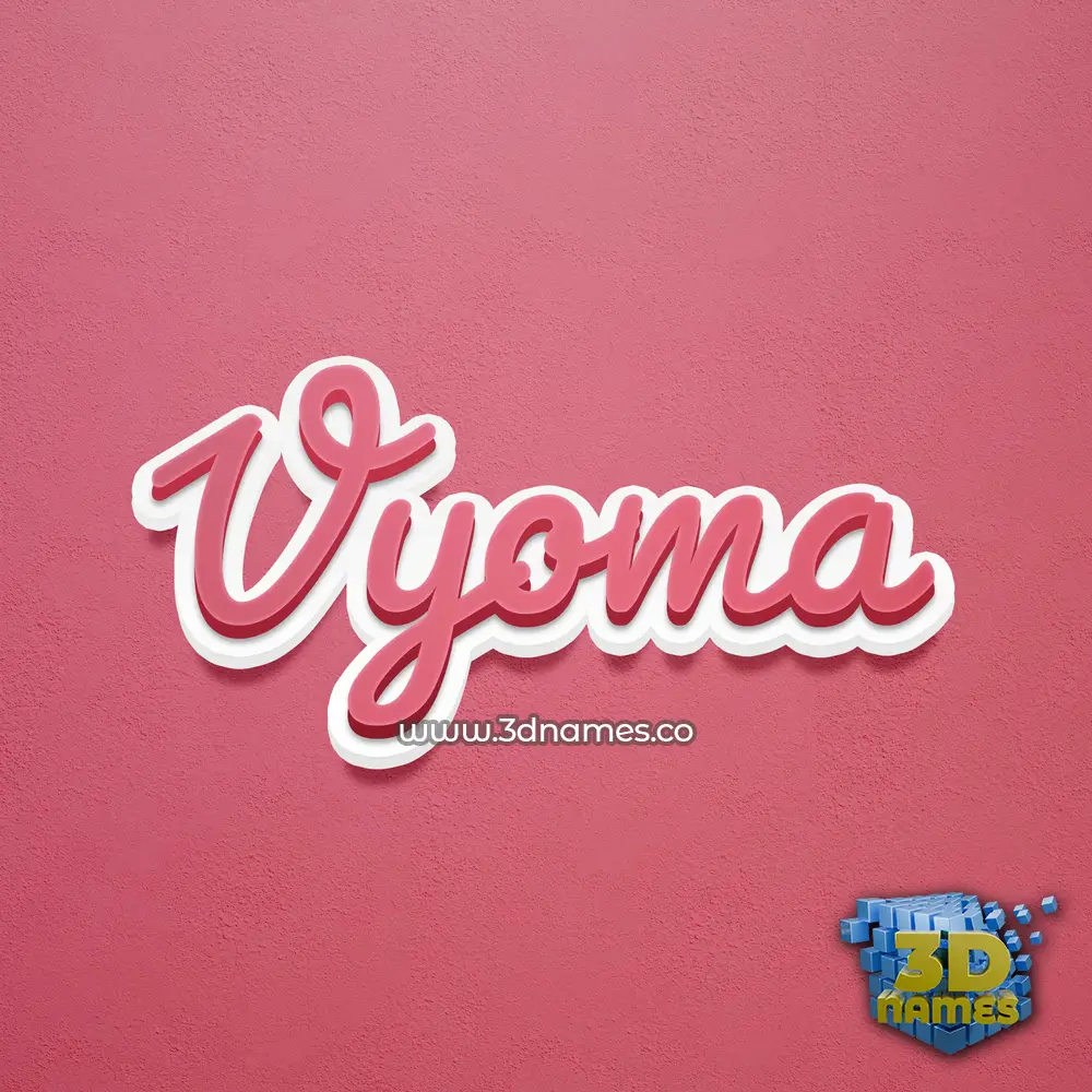 vyoma in Red Scribble style - 3D name wallpaper