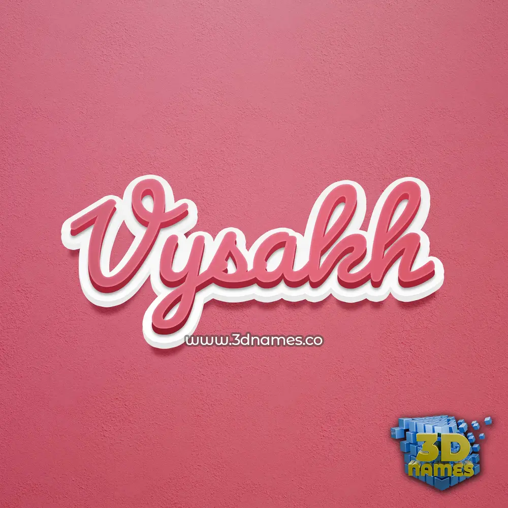 vysakh in Red Scribble style - 3D name wallpaper