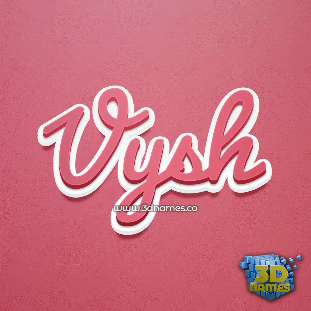 vysh in Red Scribble style - 3D name wallpaper