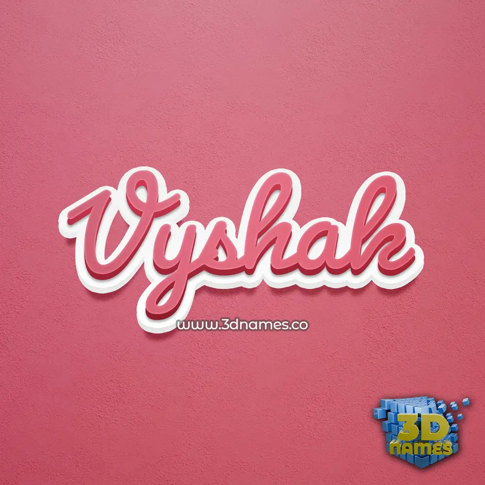 vyshak in Red Scribble style - 3D name wallpaper