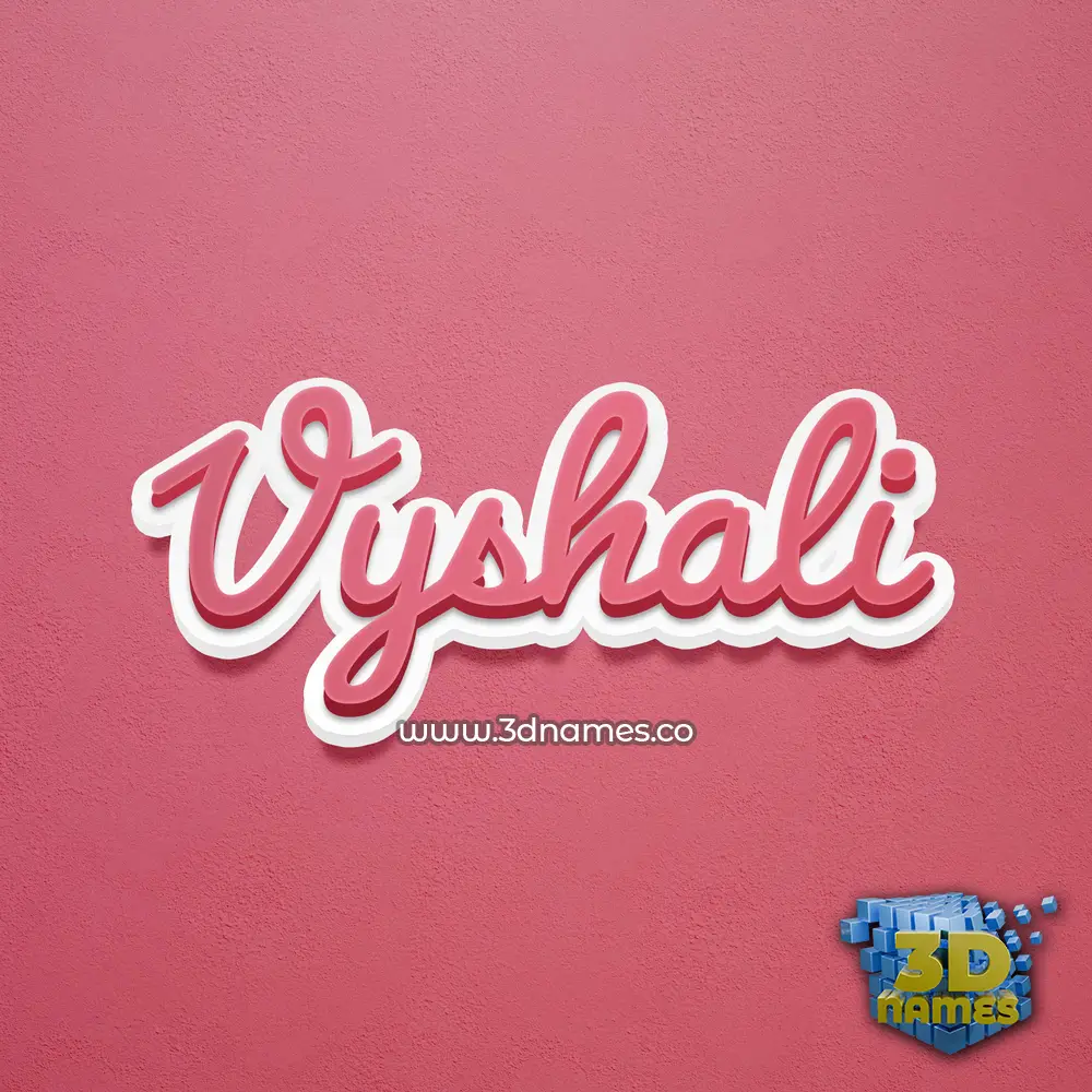 vyshali in Red Scribble style - 3D name wallpaper