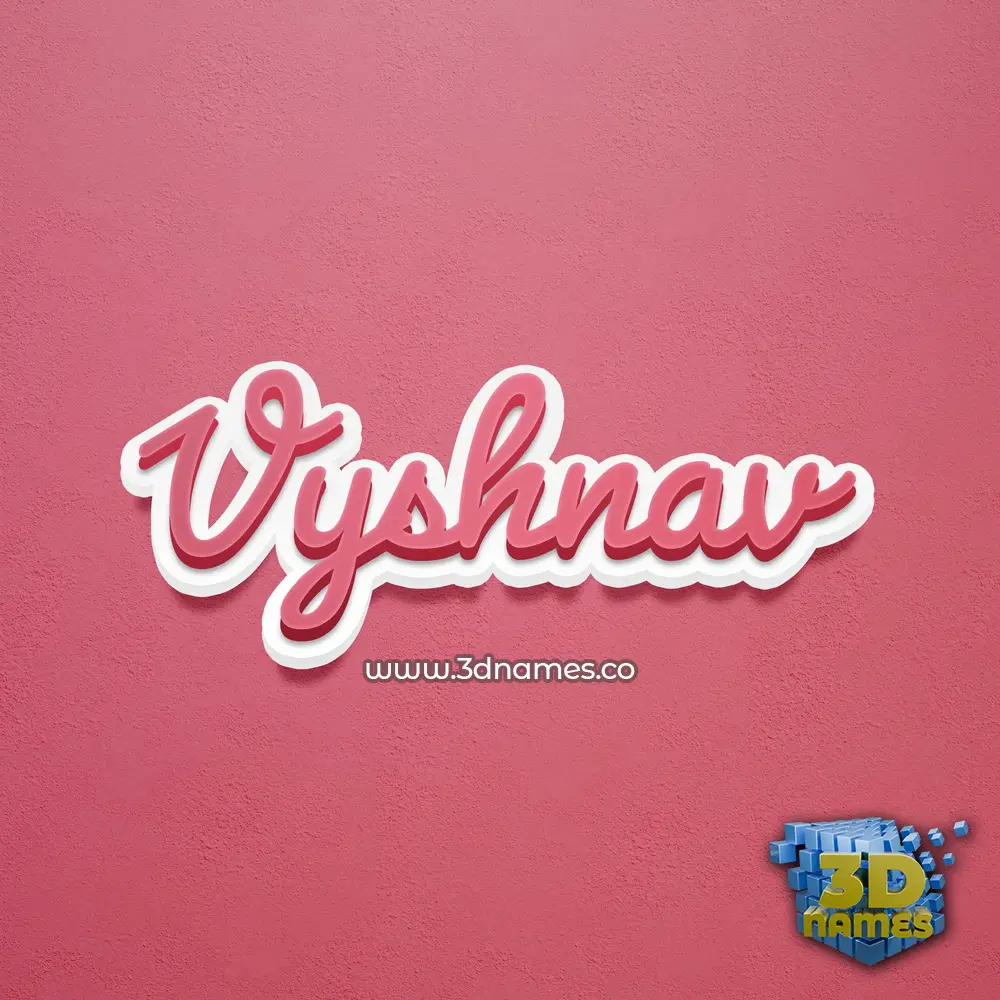 vyshnav in Red Scribble style - 3D name wallpaper