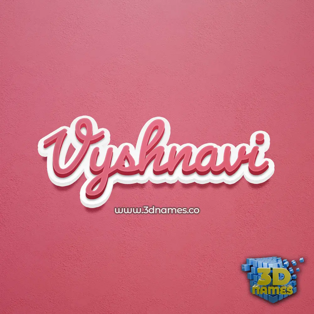 vyshnavi in Red Scribble style - 3D name wallpaper
