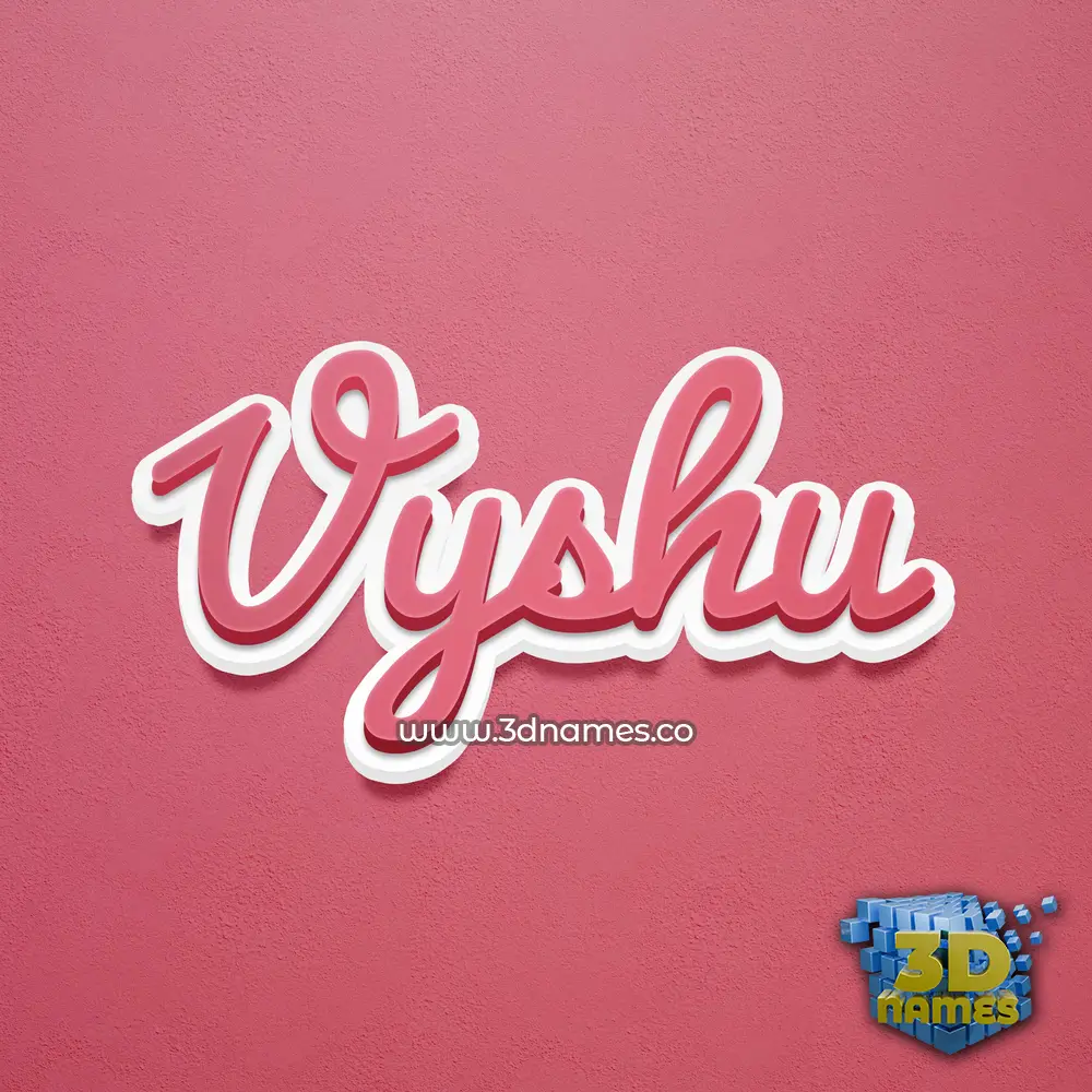 vyshu in Red Scribble style - 3D name wallpaper