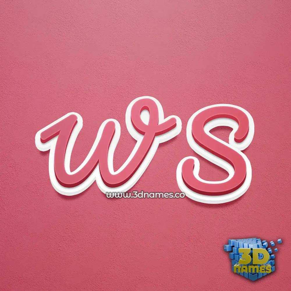w s in Red Scribble style - 3D name wallpaper